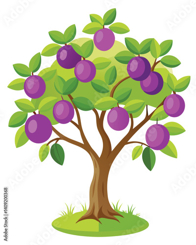 plum tree vector 63.eps, plum tree vector 