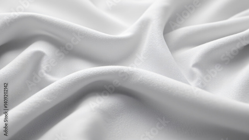 Crisp, monochromatic textile displaying an even, raised texture visible upon close examination. The background presents a flowing and consistent appearance.