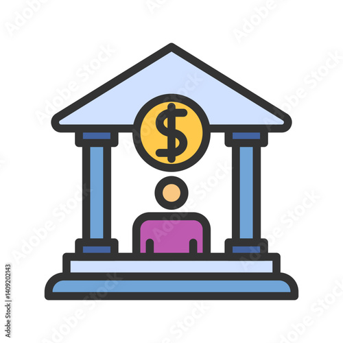 Banker icon vector image. Suitable for mobile apps, web apps and print media.
