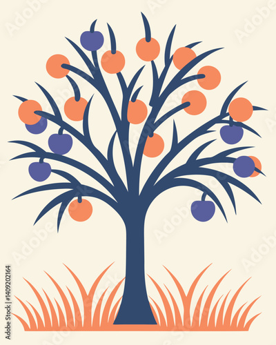 plum tree vector 63.eps, plum tree vector 