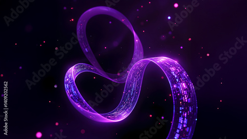 Ribbon of data particles, concept