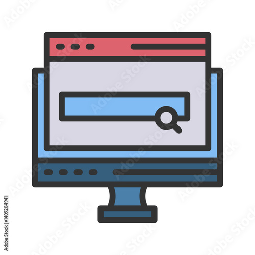 Find on Internet icon vector image. Suitable for mobile apps, web apps and print media.