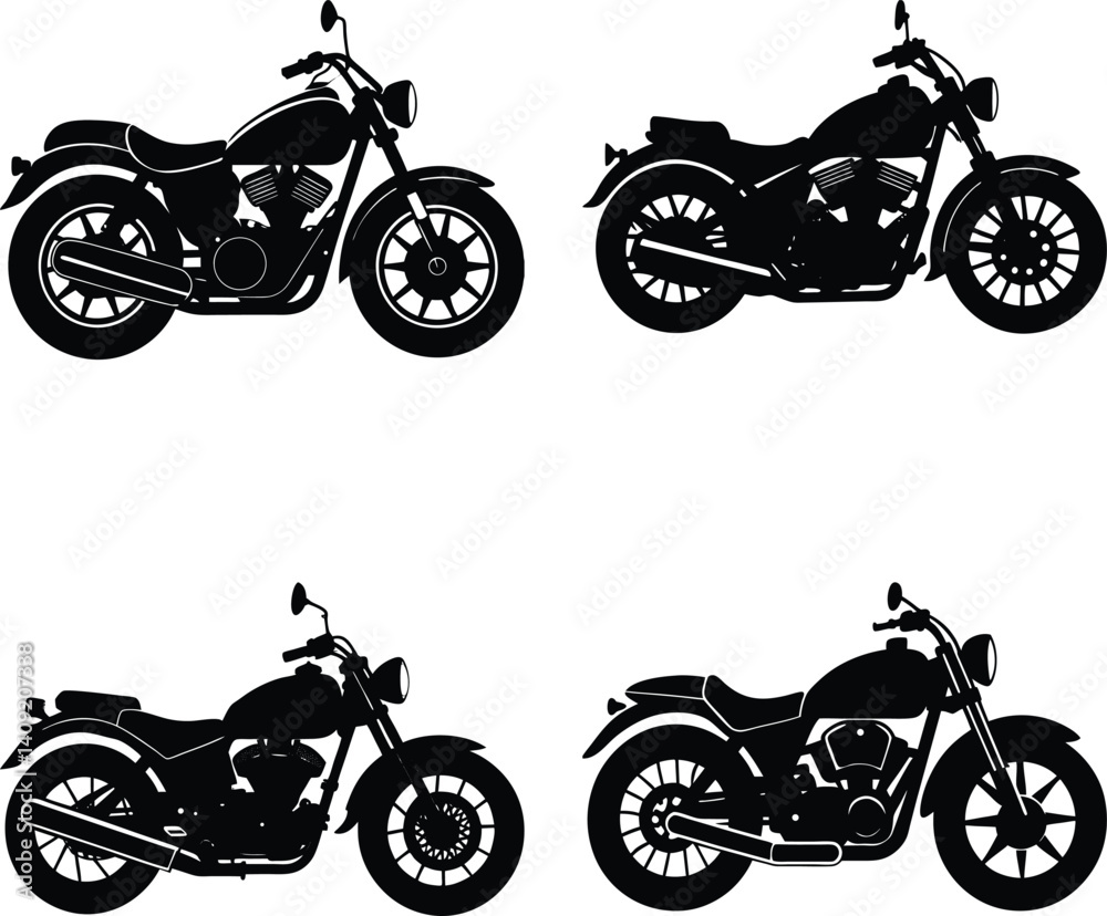 Obraz premium Motorcycle Silhouette vector illustration