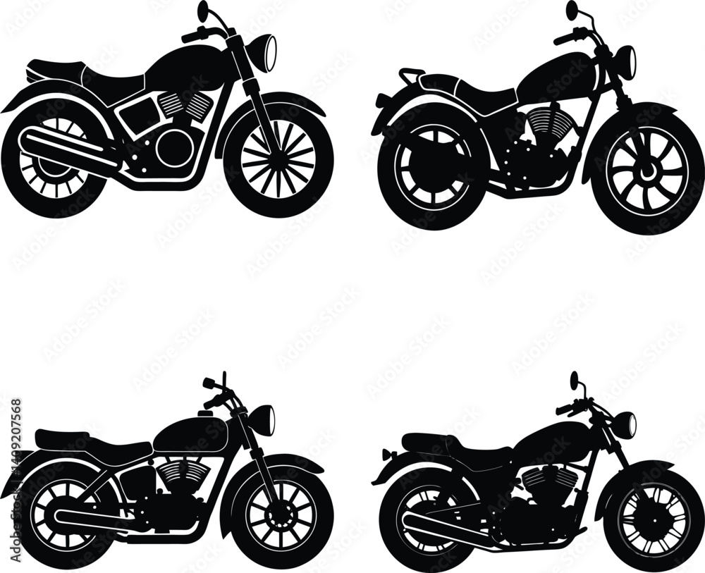 Obraz premium Motorcycle Silhouette vector illustration