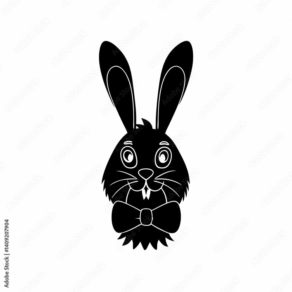 Obraz premium creative Silhouette bunny Icon Vector Illustration