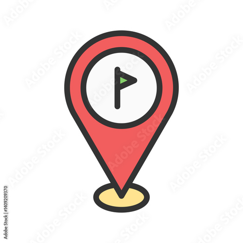 Marked Destination icon vector image. Suitable for mobile apps, web apps and print media.