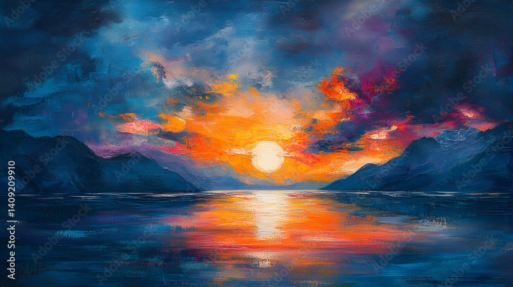 Fototapeta premium sunset over the ocean