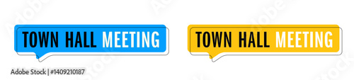 " Town hall meeting " on speech bubble icon