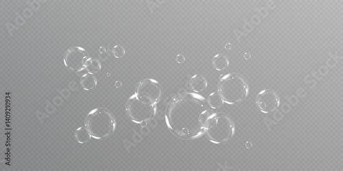 soap bubbles.Realistic Soap Bubbles Collection. 