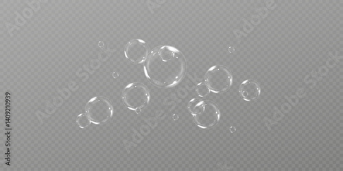 soap bubbles.Realistic Soap Bubbles Collection. 