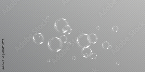 soap bubbles.Realistic Soap Bubbles Collection. 