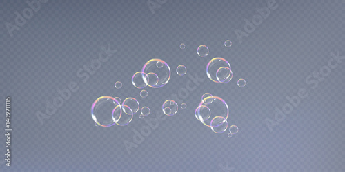 soap bubbles.Realistic Soap Bubbles Collection. 