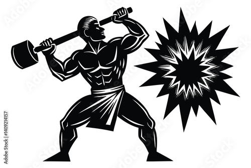A miner emerging from underground with a pickaxe on shoulder, dirt-covered, but proud — a silhouette with high emotional depth