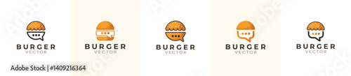 Burger house vector logo design
