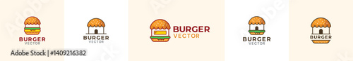 Burger house vector logo design