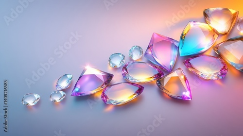 Obraz na płótnie A high-resolution texture of sparkling jewel patterns, featuring rich colors and intricate cuts, ideal for upscale product visuals. w salonie