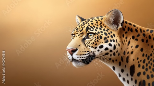 Obraz na płótnie A jaguar's spotted coat, showing off a detailed texture with contrasting dark spots against a rich golden-brown background. w salonie