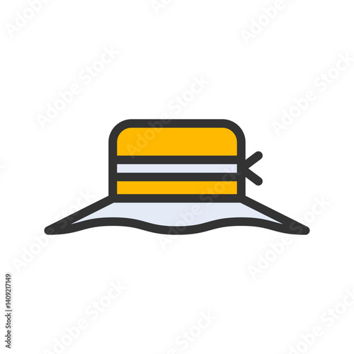 Women's Hat icon vector image. Suitable for mobile apps, web apps and print media.