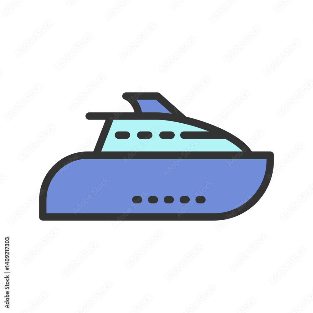 Yacht icon vector image. Suitable for mobile apps, web apps and print media. Yacht icon vector image. Suitable for mobile apps, web apps and print media.