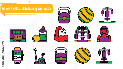 Fitness health athlete training icon vector