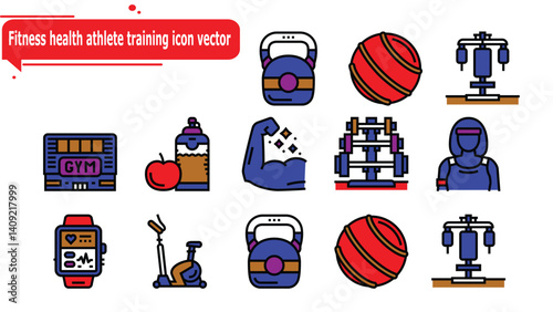 Fitness health athlete training icon vector