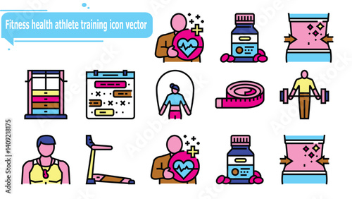Fitness health athlete training icon vector