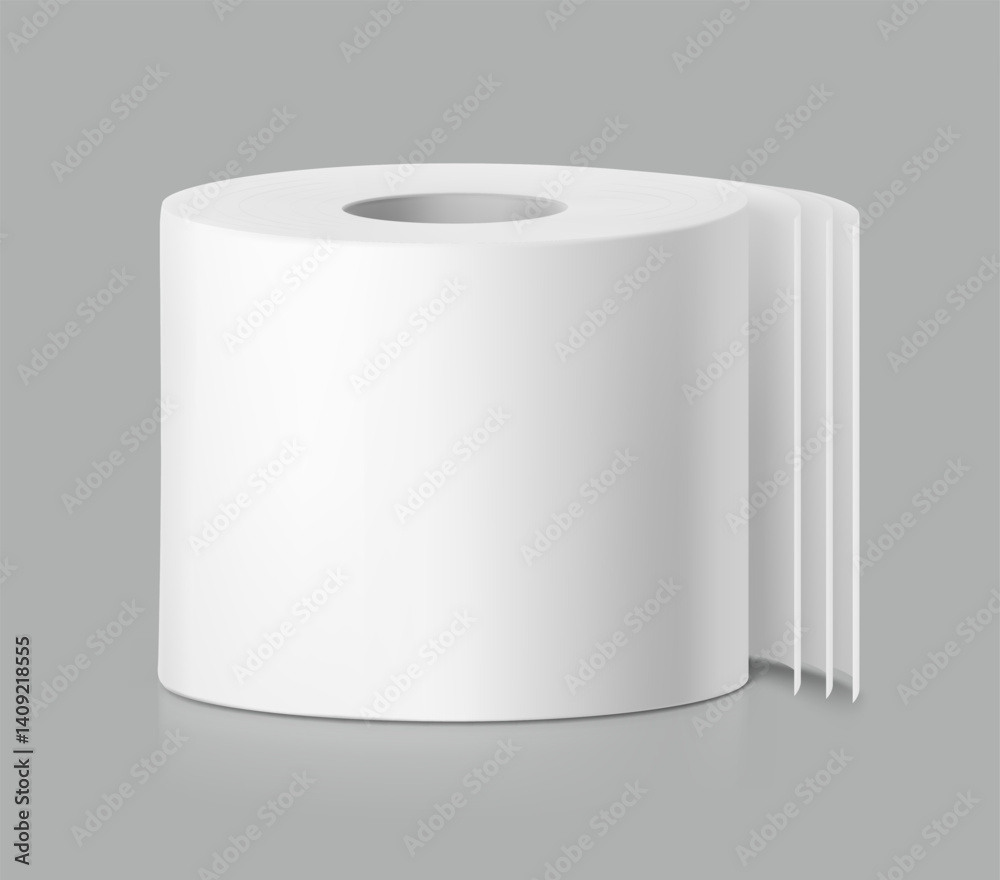 Paper roll mockup. Vector illustration isolated on grey background. Front view. Can be use for template your design, presentation, promo, ad. EPS10. Paper roll mockup. Vector illustration isolated on grey background. Front view. Can be use for template your design, presentation, promo, ad. EPS10.