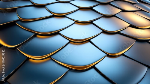 Obraz na płótnie Macro view of shimmering metallic armor scales arranged in perfect rows, highlighting their durability and design. w salonie