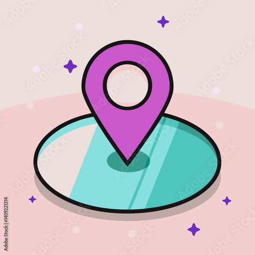 vector illustration of a map pointer, Location