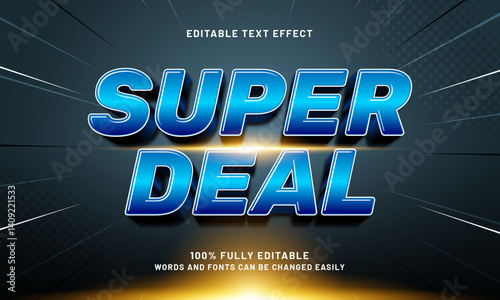super deal editable text effect with a discount and sale text style