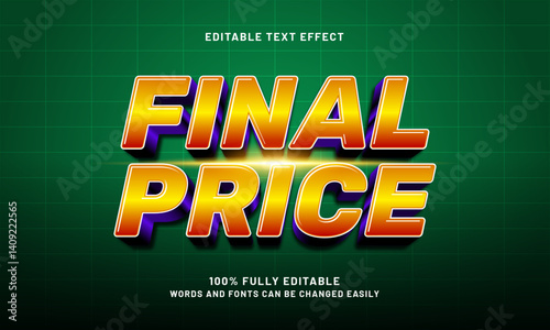 final price editable text effect with a discount and sale text style