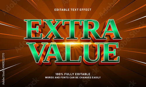 extra value editable text effect with a discount and sale text style