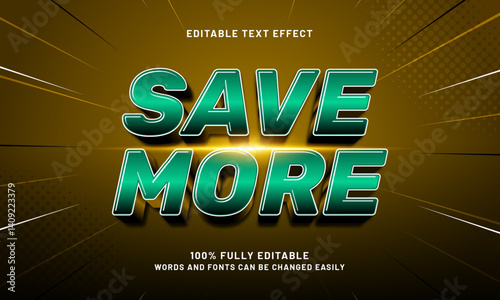 save more editable text effect with a discount and sale text style