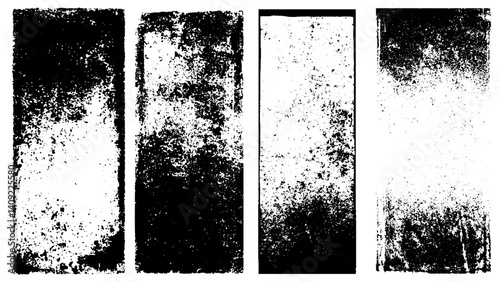 Set Of Grunges, Texture of chips, scuffs, dirt on black glass, Dust and scratches design. Gray abstract background. Distressed photo editor layer. Copy space.