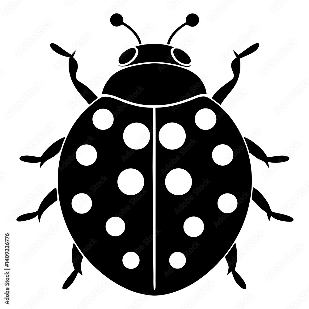 Cute Ladybug with Heart-Shaped Dots Cute Ladybug with Heart-Shaped Dots