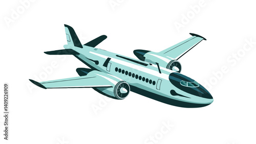 Modern Jet Airplane Silhouette Poster: Avionics & Electric Aviation in Global Travel Design