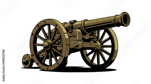 Wallpaper Mural Iconic Antique Cannon Artillery: Vintage Military Warfare Weapon in Historical Tactical Combat Design Torontodigital.ca