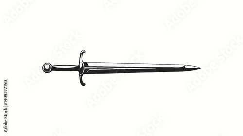 Antique Medieval Sword: Authentic Steel Blade with Intricate Hilt for Collectors and Enthusiasts