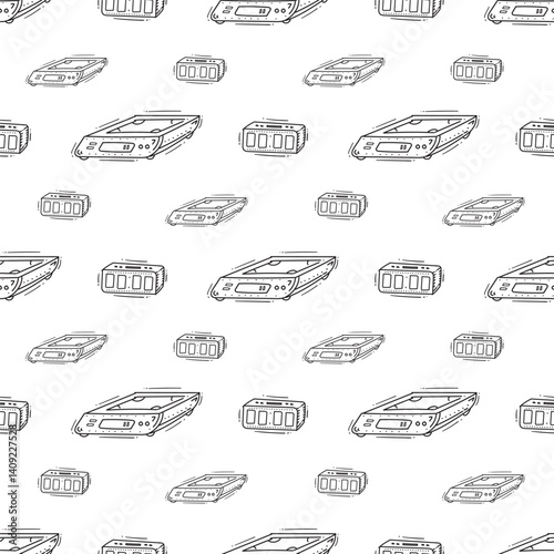 kitchen utensil pattern. kitchenware seamless pattern. doodle kitchen background