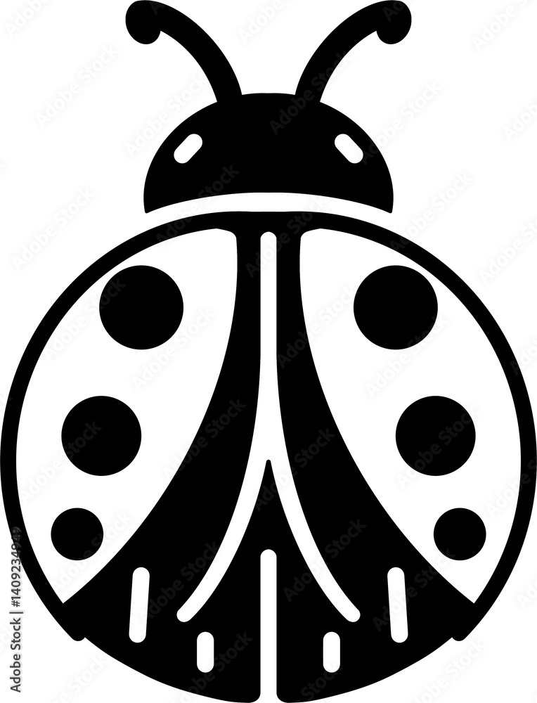 Obraz premium Ladybug silhouette, icon