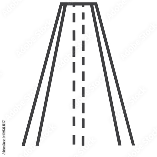 Highway Road Line Icon for Transportation Websites, Travel Apps, Navigation Systems, Traffic Management Tools, and Infrastructure Design Projects