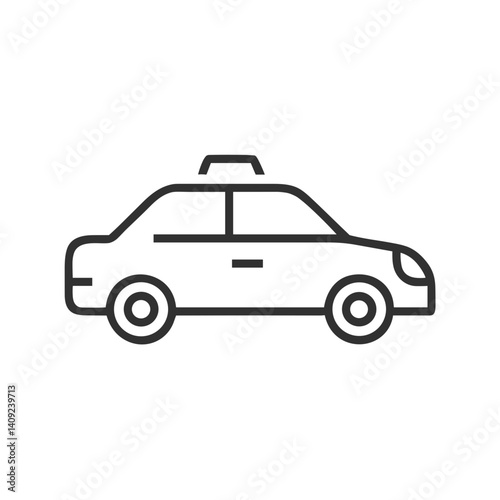 Taxi Car Icon for Mobile Apps, Transport Websites, Navigation Interfaces, Ride-Sharing Platforms, and Travel Service Design for Urban Navigation and City Transportation