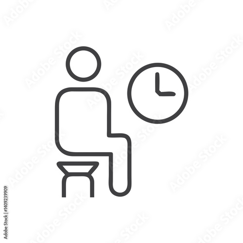 Waiting icon for queue management websites, appointment booking apps, time management infographics, business presentations, blogs, and guides