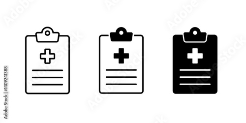 Medical record document icon sign vector. Clipboard medical test history icon vector design. medical history sign vector