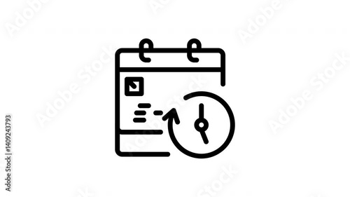 icon line motion graphic deadline