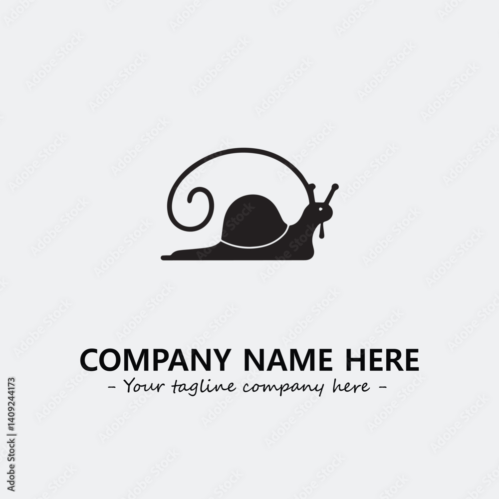 Snail illustration black and white for logo company vector image
Snail illustration black and white for logo company vector image