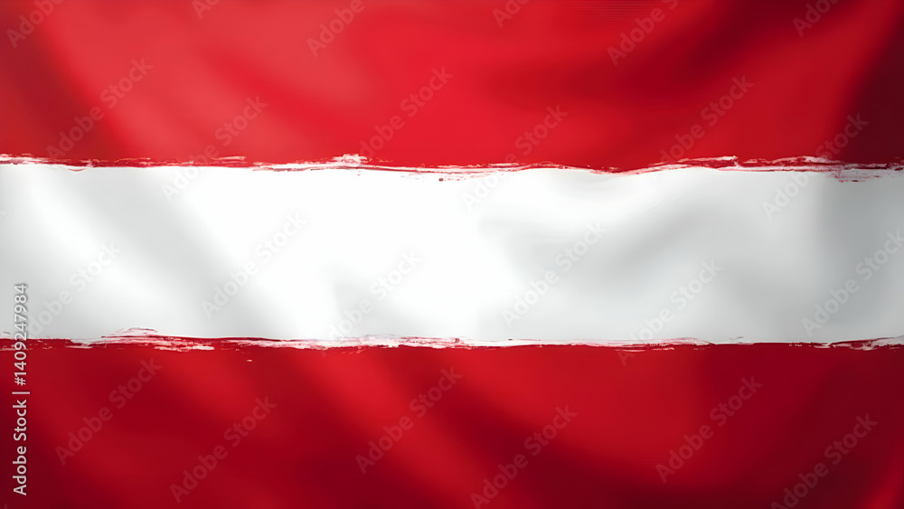 A digitally rendered flag of austria with a textured and slightly distressed appearance waving gently A digitally rendered flag of austria with a textured and slightly distressed appearance waving gently