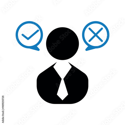 Business decision making confusion icon.