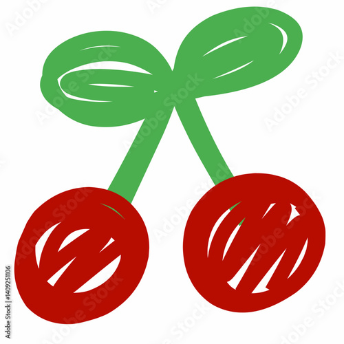 cherry doodle art illustration 
