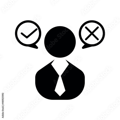Business decision making confusion icon.